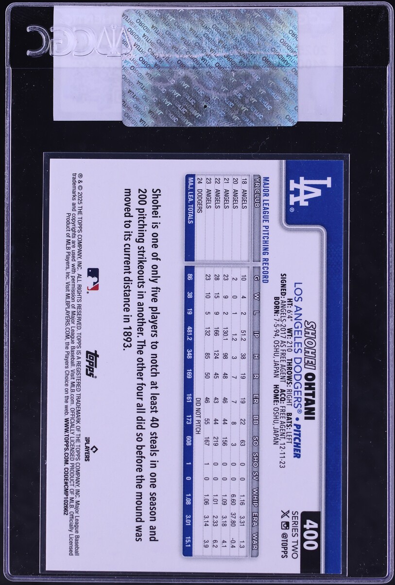 2025 Topps Shohei Ohtani #400 CGC AUTH