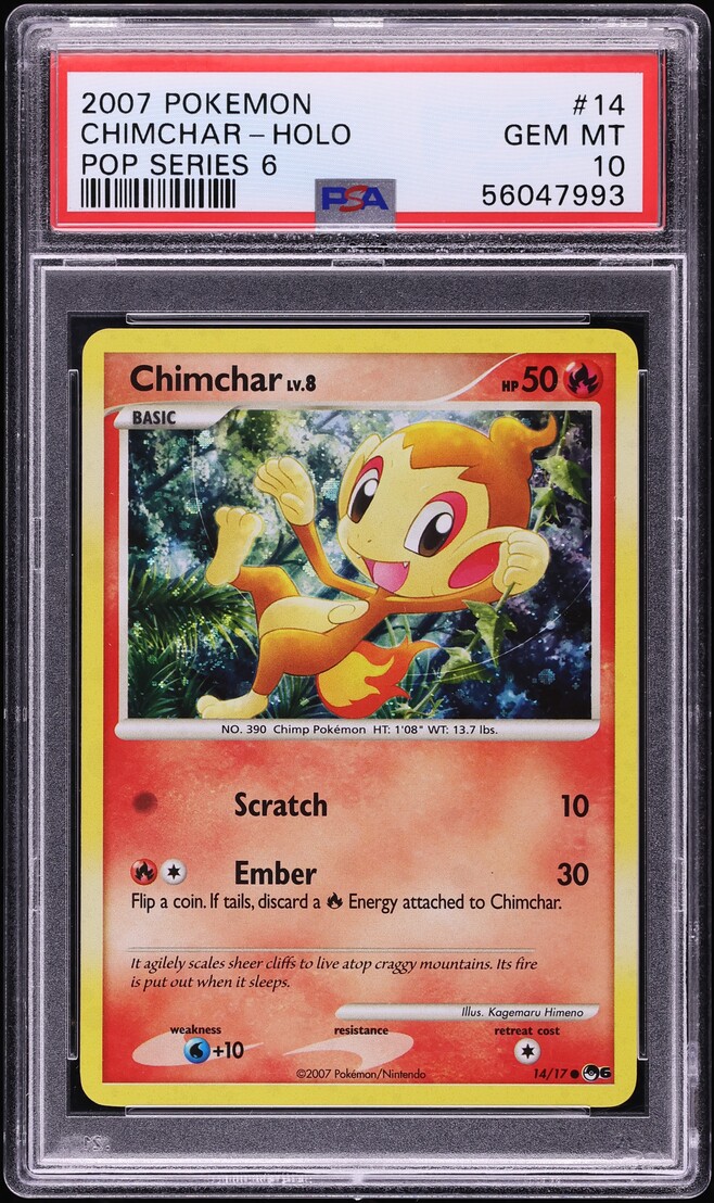 2007 Pokemon Pop Series 6 Holo Chimchar #14 PSA 10 GEM MINT