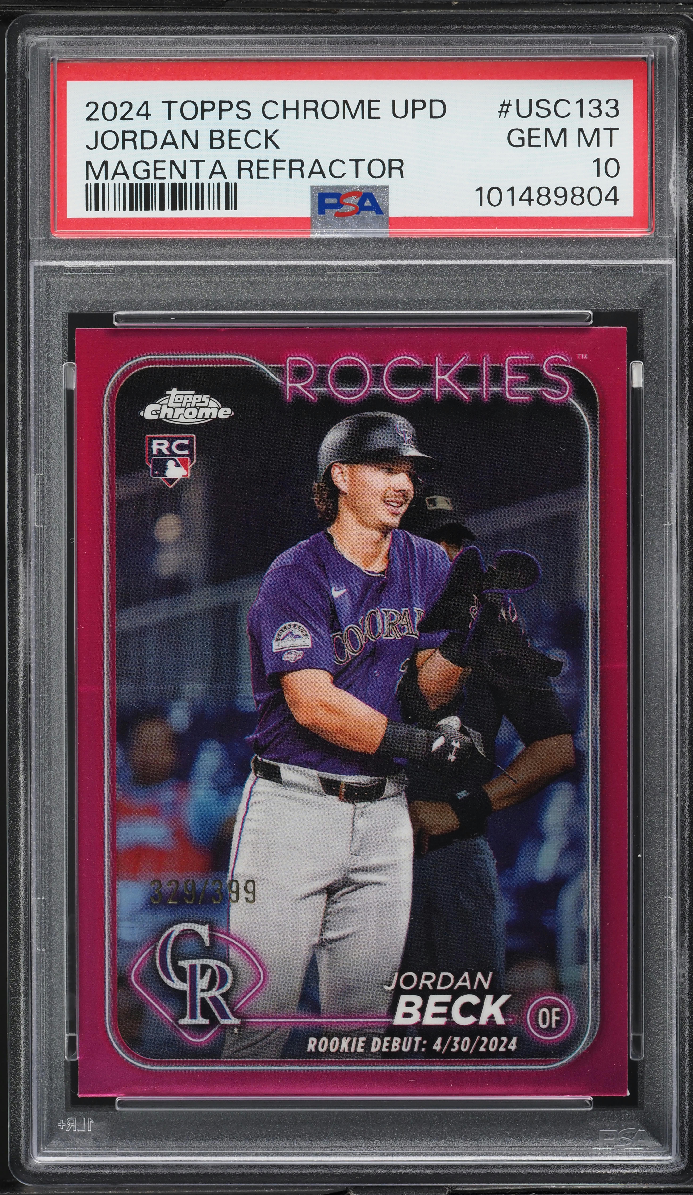 2024 Topps Chrome Update Magenta Refractor Jordan Beck RC