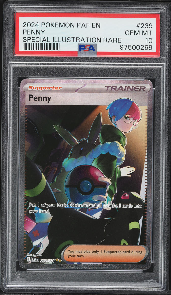 2024 Pokemon Scarlet & Violet Paldean Fates SIR Penny #239 PSA 10 GEM MINT