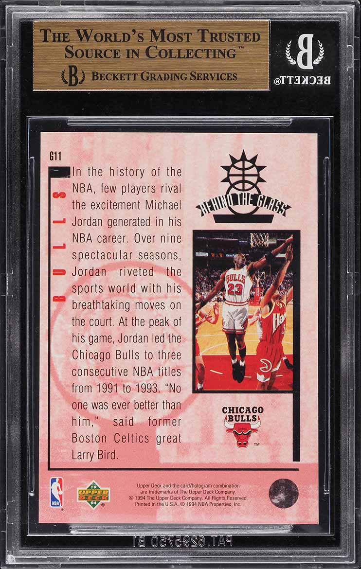 1993 Upper Deck SE Behind The Glass Michael Jordan #G11 BGS 9.5 GEM MINT