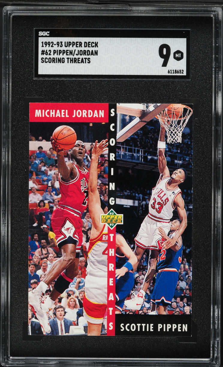 1992 Upper Deck Scoring Threats Scottie Pippen Michael Jordan #62 SGC 9 MINT