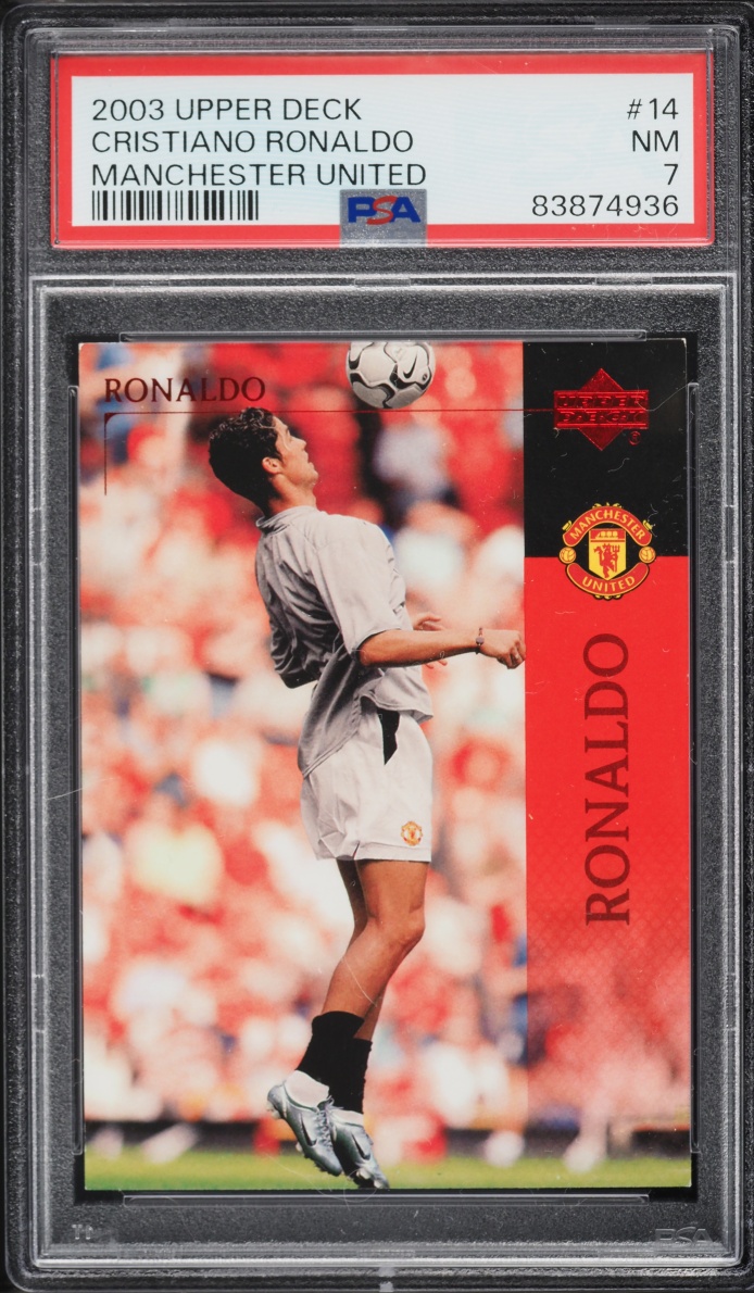 2003 Upper Deck Manchester United Cristiano Ronaldo ROOKIE #14 PSA 7 NRMT