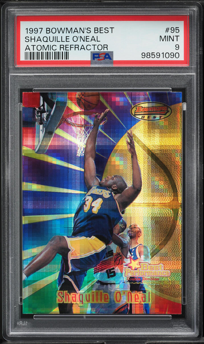 1997 Bowman's Best Atomic Refractor Shaquille O'Neal #95 PSA 9 MINT