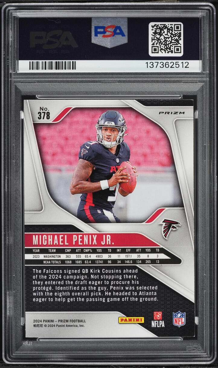 2024 Panini Prizm Pink Michael Penix Jr. ROOKIE #378 PSA 8 NM-MT