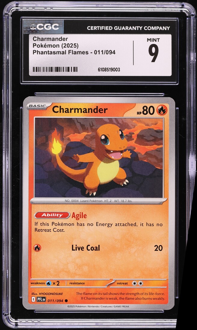 2025 Pokemon Mega Phantasmal Flames Charmander #011 CGC 9 MINT