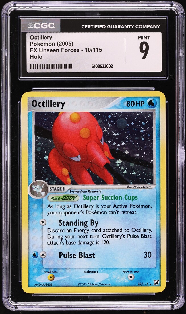 2005 Pokemon EX Unseen Forces Holo Octillery #10 CGC 9 MINT