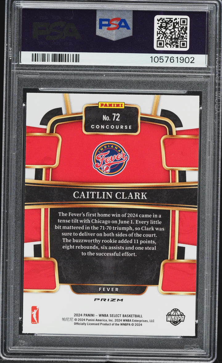 2024 Select Concourse WNBA Pink Ice Caitlin Clark ROOKIE #72 PSA 10 GEM MINT