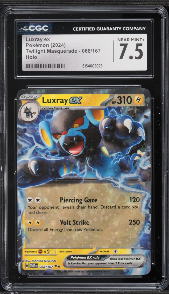 2024 Pokemon Scarlet & Violet Twilight Masquerade Holo Luxray ex #68 CGC 7.5 NRMT+