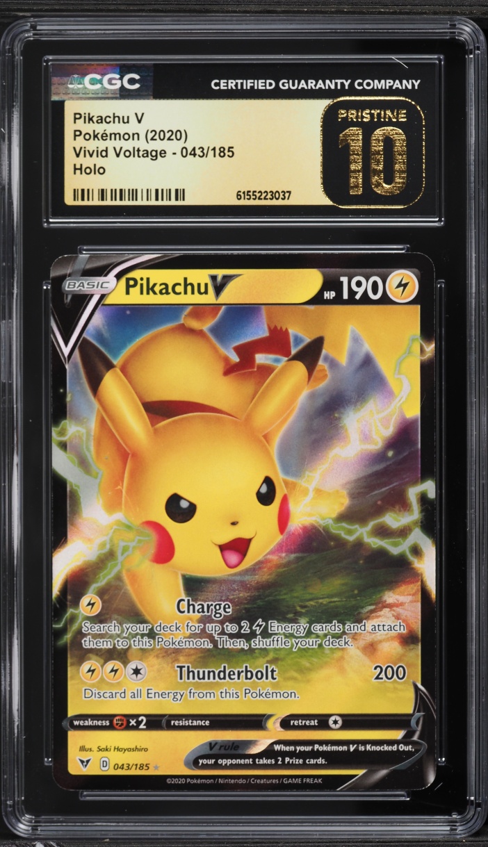 2020 Pokemon Sword & Shield Vivid Voltage Alt Art Pikachu V #43 CGC 10 PRISTINE