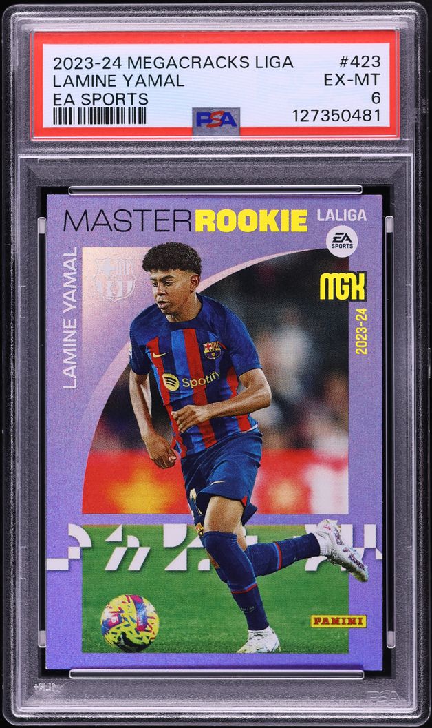 2023 Panini Mega Cracks La Liga EA Sports Lamine Yamal ROOKIE #423 PSA 6 EXMT