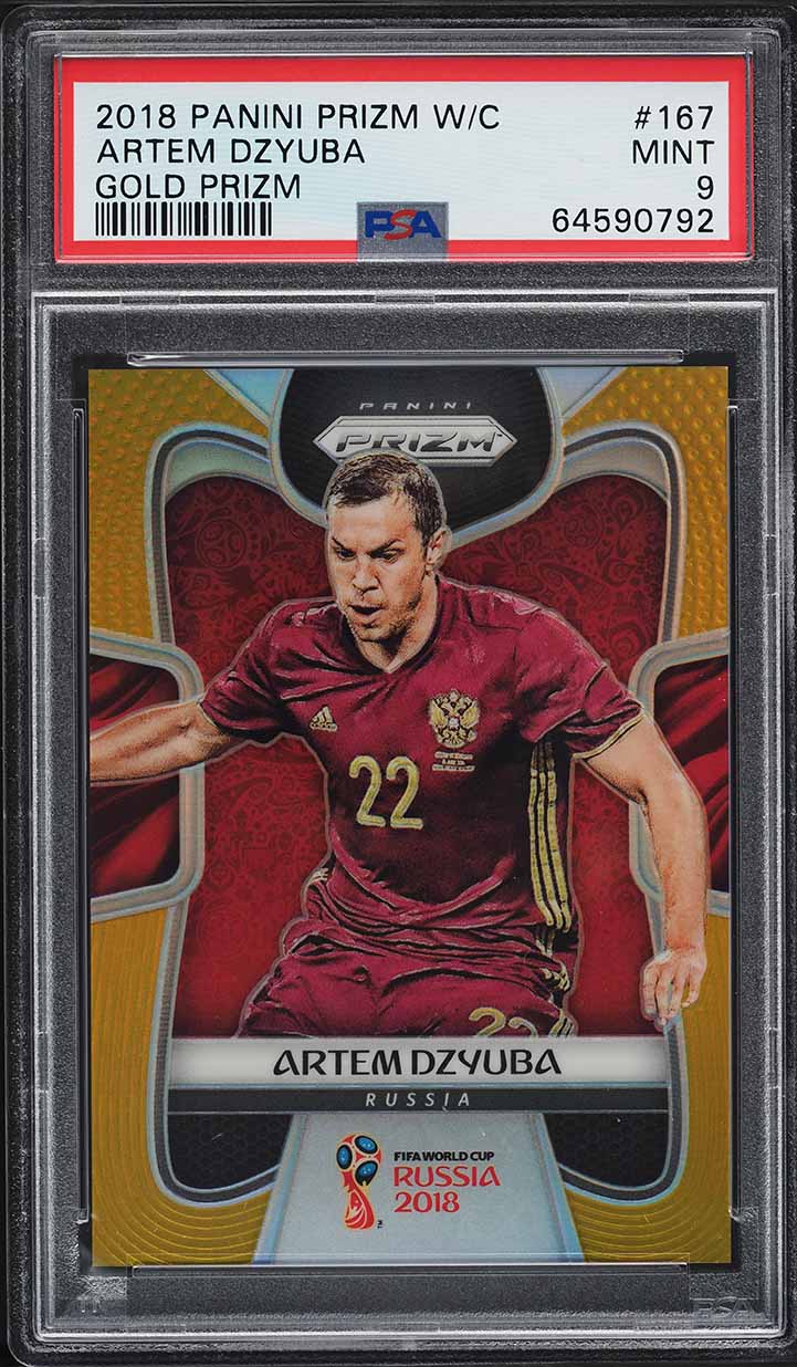 2018 Panini Prizm World Cup Gold Artem Dzyuba /10 #167 PSA 9 MINT