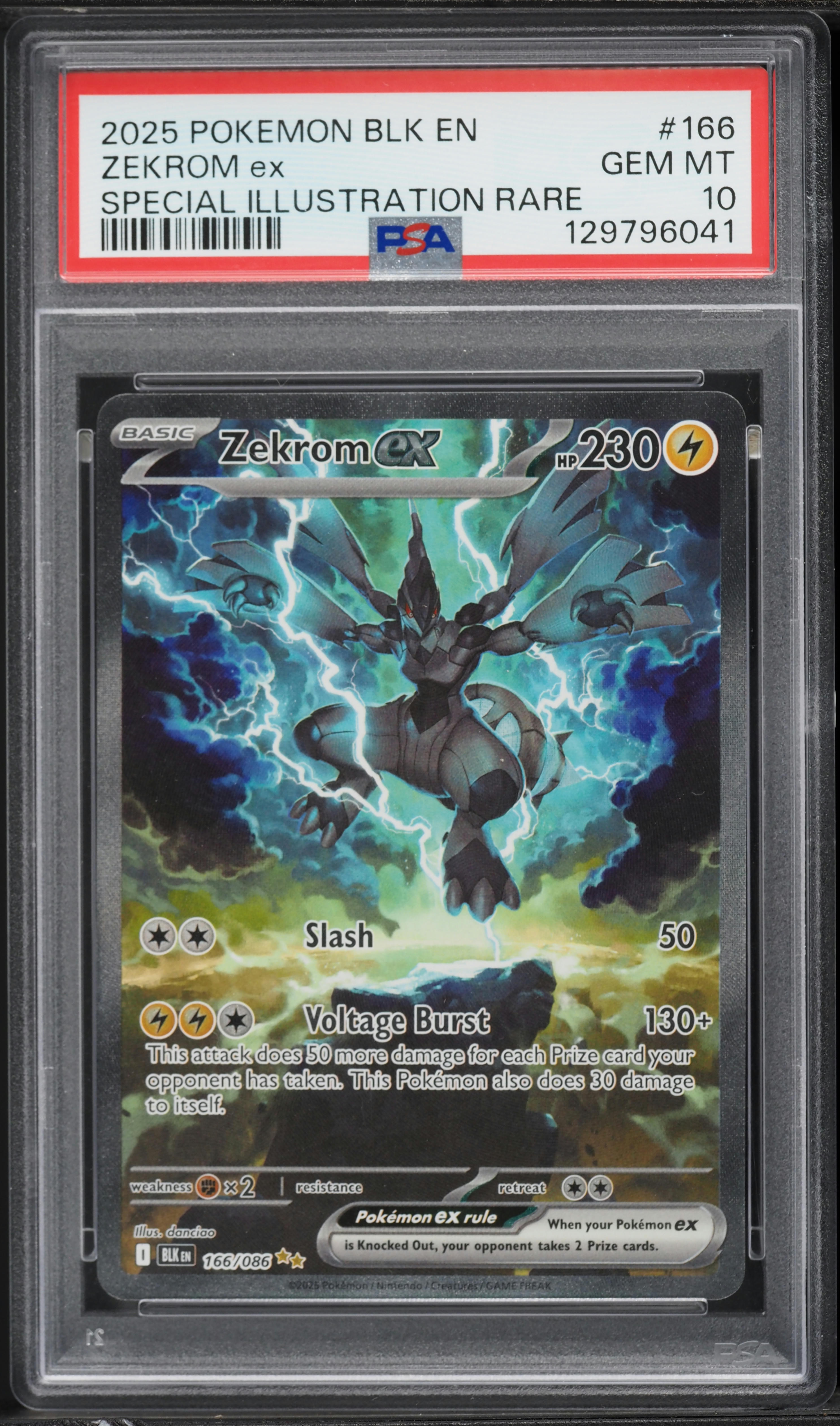 2025 Pokemon Scarlet & Violet Black Bolt SIR Zekrom ex #166 PSA 10 GEM MINT
