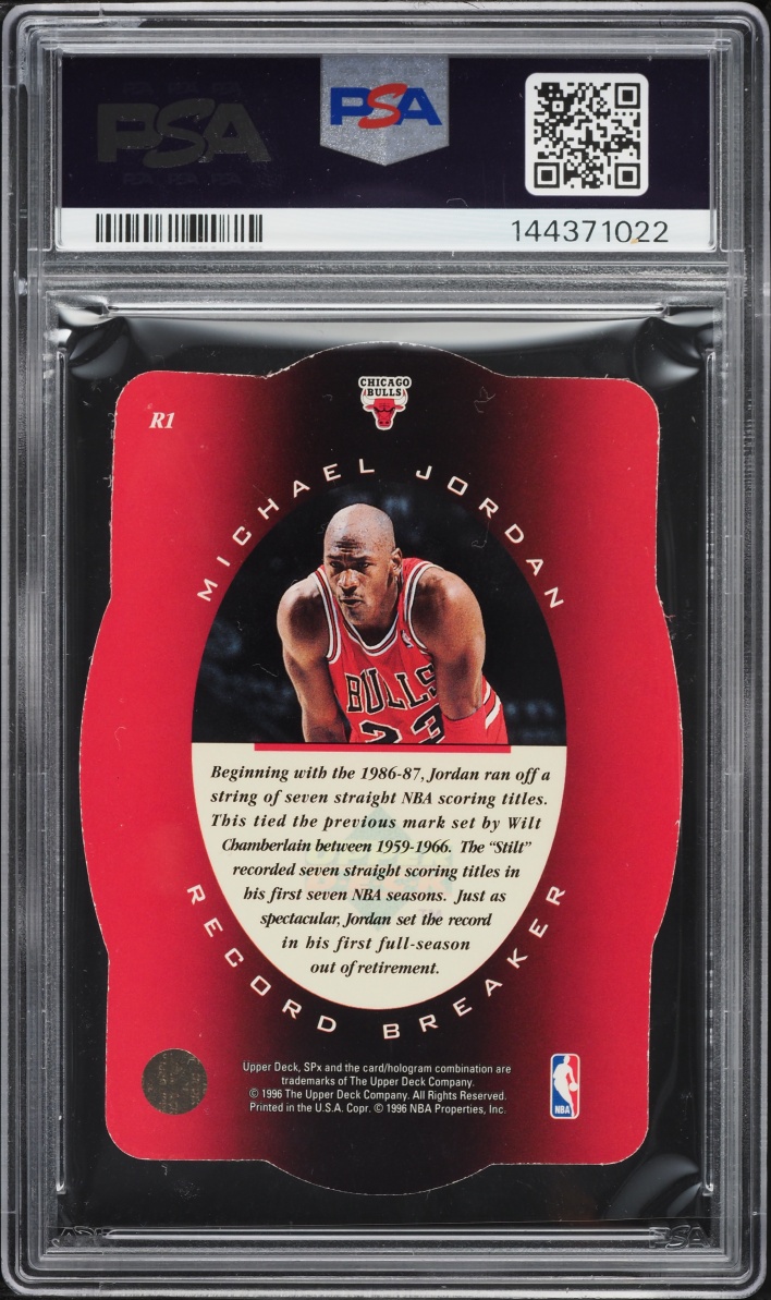 1996 SPx Record Breaker Die-Cut Michael Jordan #R1 PSA 8 NM-MT