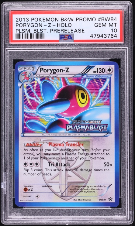 2013 Pokemon BW Promo Plasma Blast Prerelease Holo Porygon-Z #BW84 PSA 10 GEM MINT