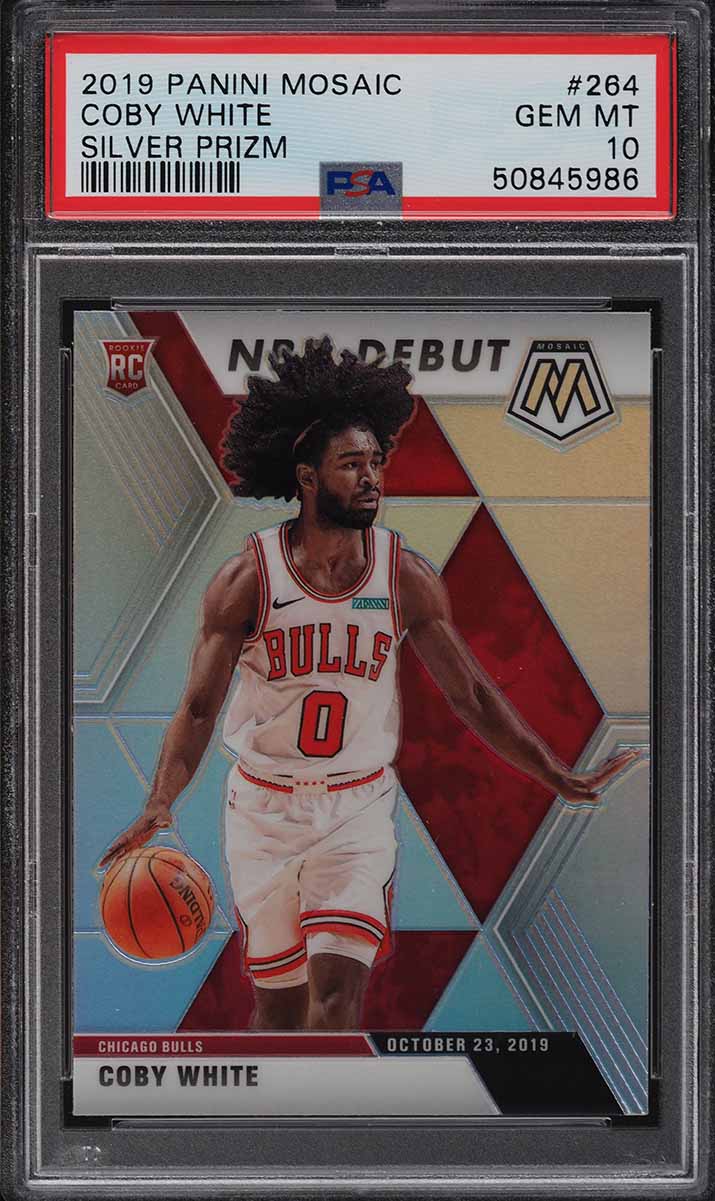 2019 Panini Mosaic Silver Prizm Coby White ROOKIE #264 PSA 10 GEM MINT