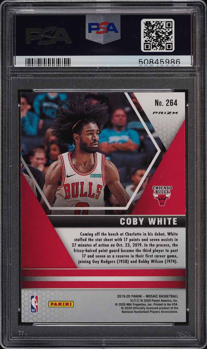 2019 Panini Mosaic Silver Prizm Coby White ROOKIE #264 PSA 10 GEM MINT