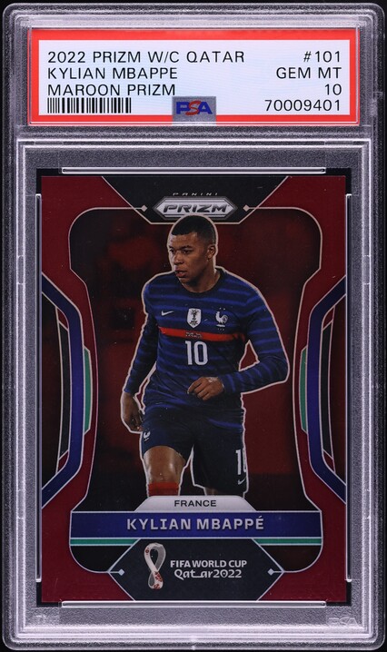 2022 Panini Prizm World Cup Kylian Mbappe #101 PSA 9 MINT on