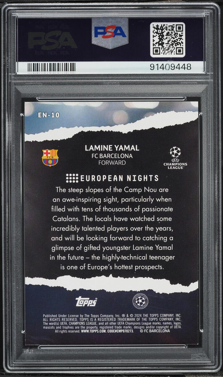 2023 Topps UEFA Club Competitions European Nights Lamine Yamal ROOKIE PSA 9 MINT
