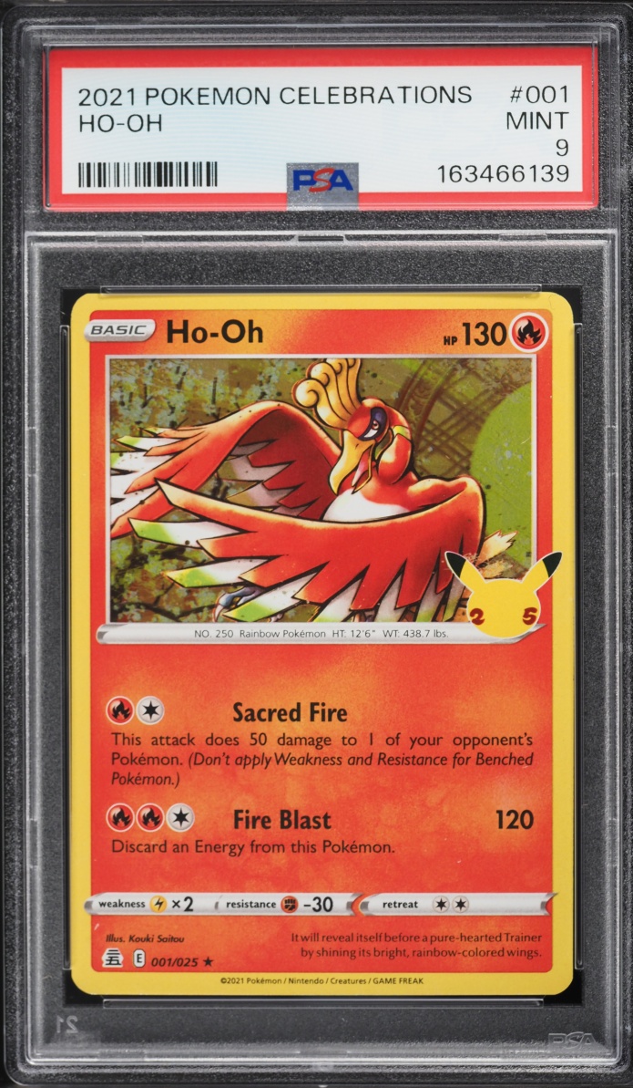 2021 Pokemon Sword & Shield Celebrations Ho-Oh #1 PSA 9 MINT