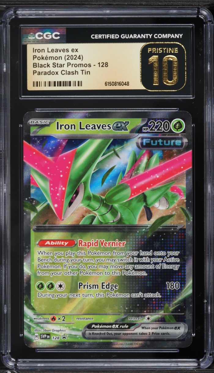 2024 Pokemon Scarlet & Violet Promo Paradox Clash Tin Holo Iron Leaves EX #128 CGC 10 PRISTINE