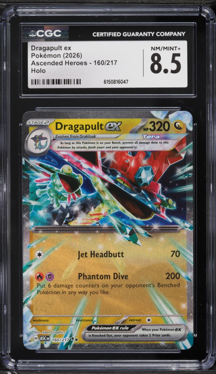 2026 Pokemon Mega Evolution Ascended Heroes Holo Dragapult EX #160 CGC 8.5 NM-MT+