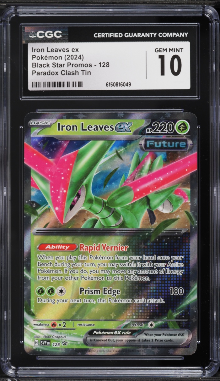 2024 Pokemon Scarlet & Violet Promo Paradox Clash Tin Holo Iron Leaves EX #128 CGC 10 GEM MINT