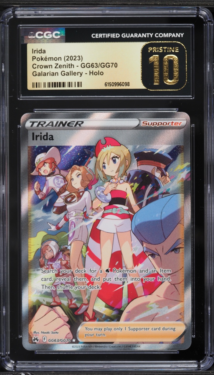 2023 Pokemon Sword & Shield Crown Zenith Galarian Gallery Full Art Irida #GG63 CGC 10 PRISTINE
