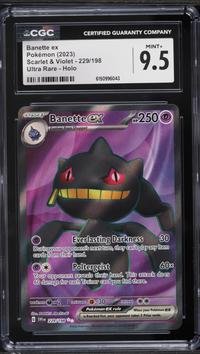 2023 Pokemon Scarlet & Violet Full Art Banette ex #229 CGC 9.5 MINT+