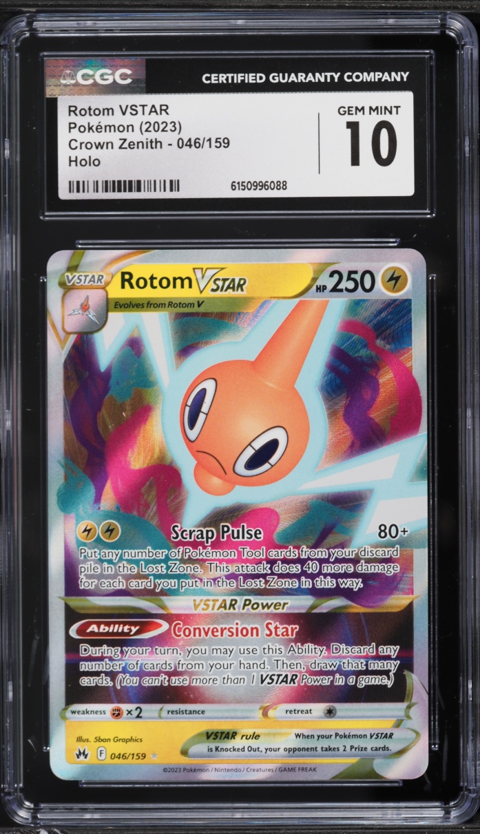 2023 Pokemon Sword & Shield Crown Zenith Holo Rotom VSTAR #46 CGC 10 GEM MINT
