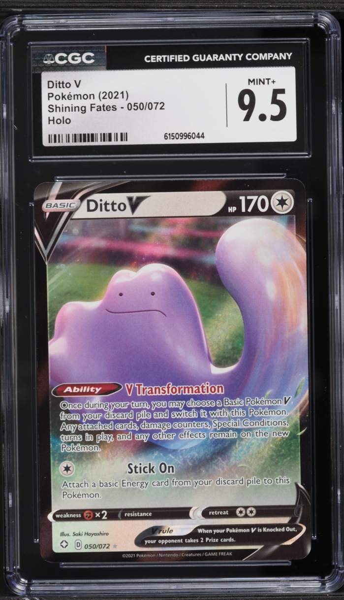 2021 Pokemon Sword & Shield Shining Fates Alt Art Ditto V #50 CGC 9.5 MINT+