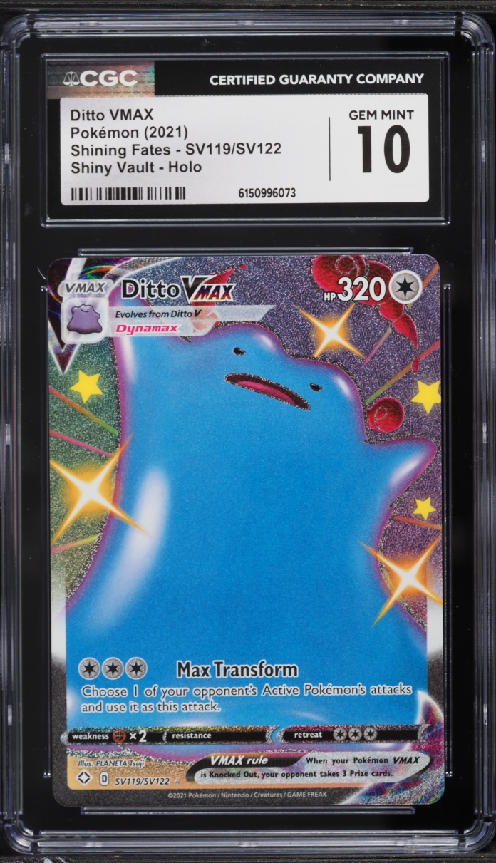 2021 Pokemon Sword & Shield Shining Fates Shiny Vault Full Art Ditto VMAX #SV119 CGC 10 GEM