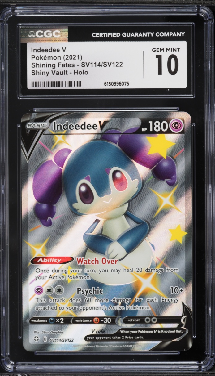 2021 Pokemon SWSH Shining Fates Full Art Indeedee V #SV114 CGC 10 GEM MINT