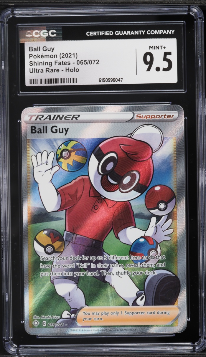 2021 Pokemon Sword & Shield Shining Fates Full Art Ball Guy #65 CGC 9.5 MINT+