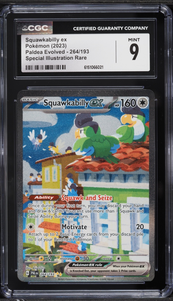 2023 Pokemon Scarlet & Violet Paldea Evolved SIR Squawkabilly ex #264 CGC 9 MINT
