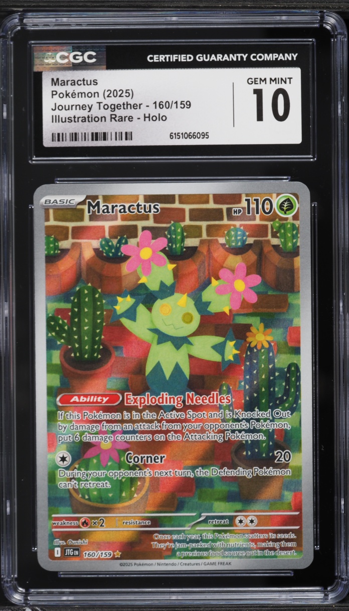 2025 Pokemon Scarlet & Violet Journey Together IR Maractus #160 CGC 10 GEM MINT