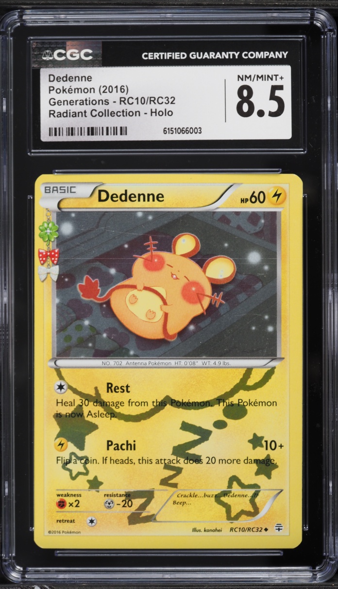 2016 Pokemon XY Generations Radiant Collection Holo Dedenne #RC10 CGC 8.5 NM-MT+