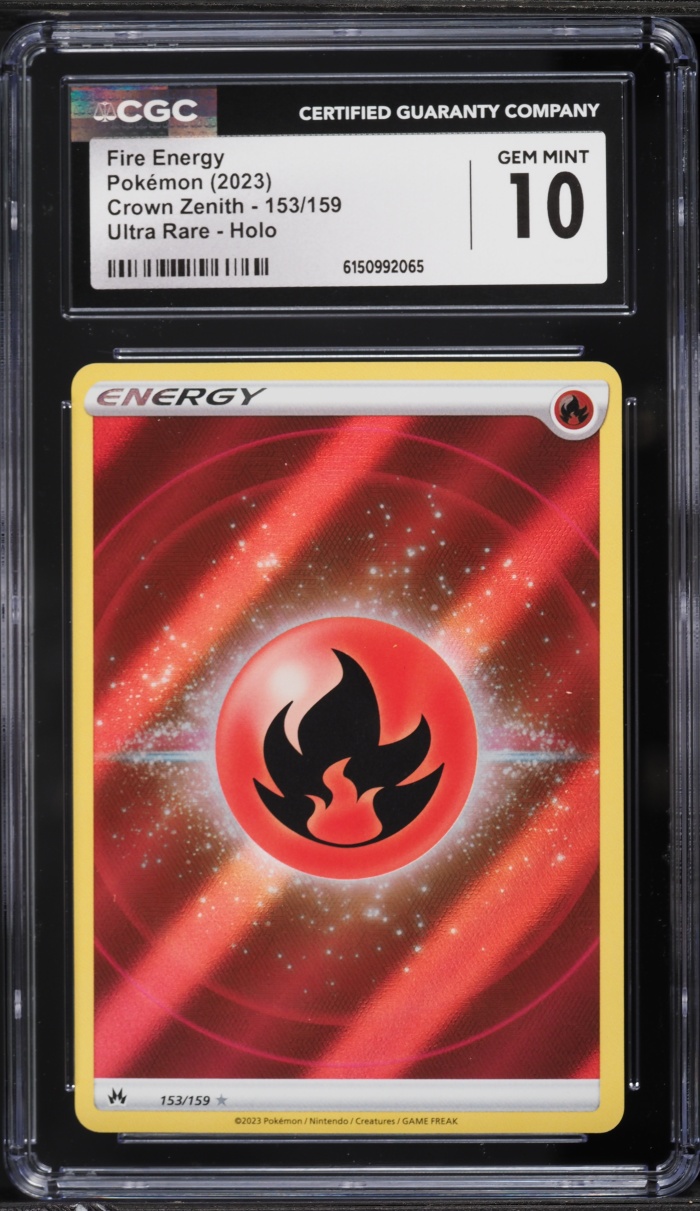 2023 Pokemon Sword & Shield Crown Zenith Holo Fire Energy #153 CGC 10 GEM MINT