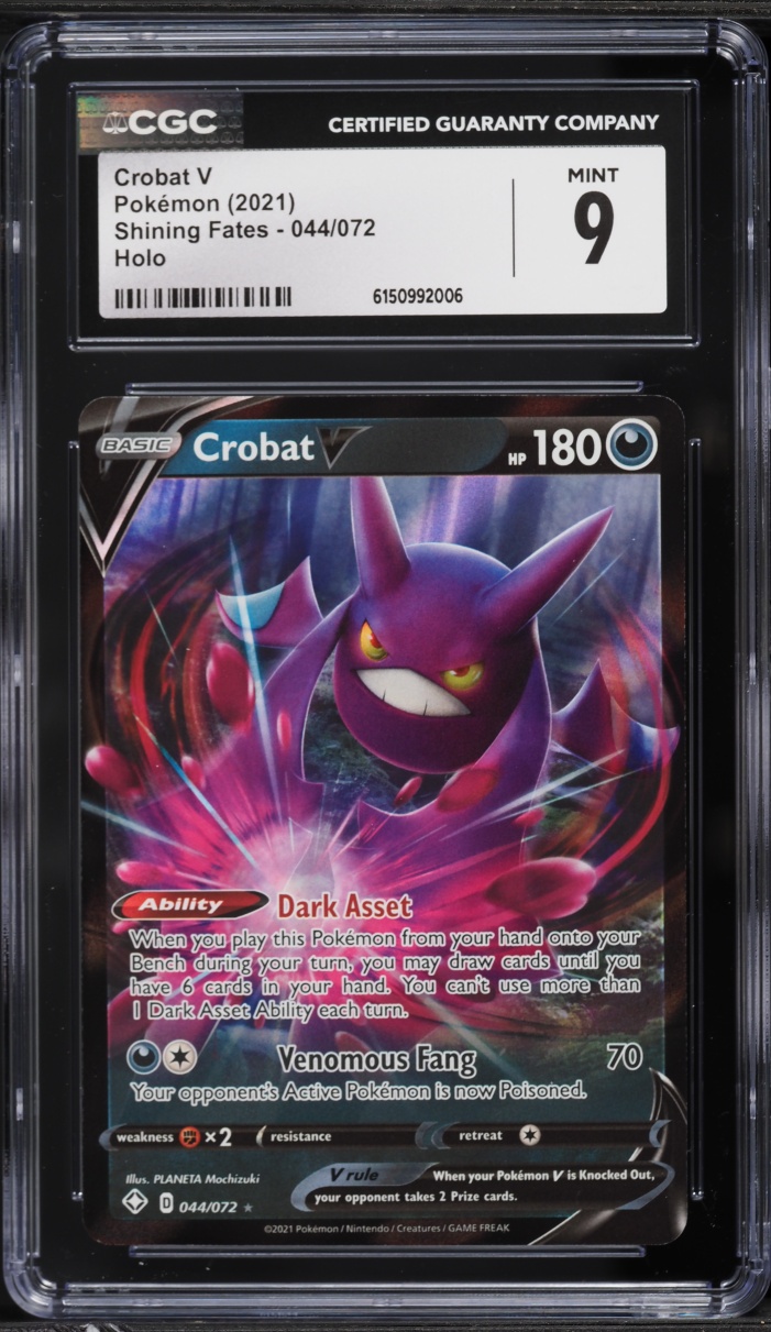 2021 Pokemon Sword & Shield Shining Fates Alt Art Crobat V #44 CGC 9 MINT