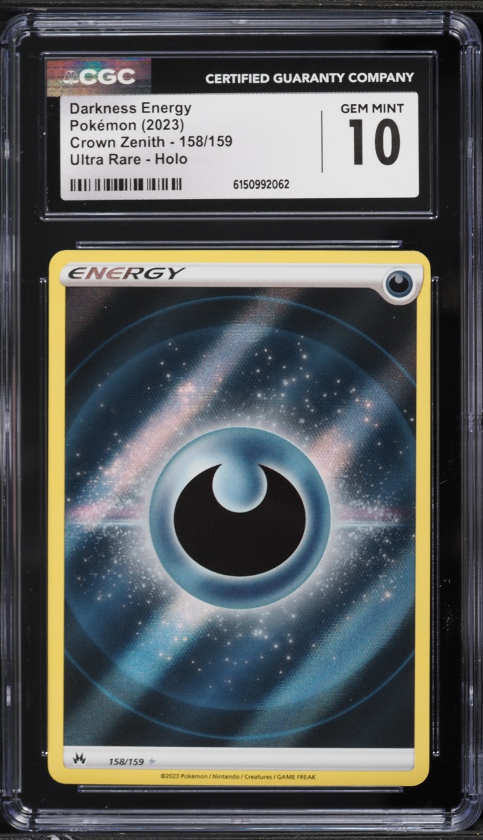 2023 Pokemon Sword & Shield Crown Zenith Holo Darkness Energy #158 CGC 10 GEM MINT