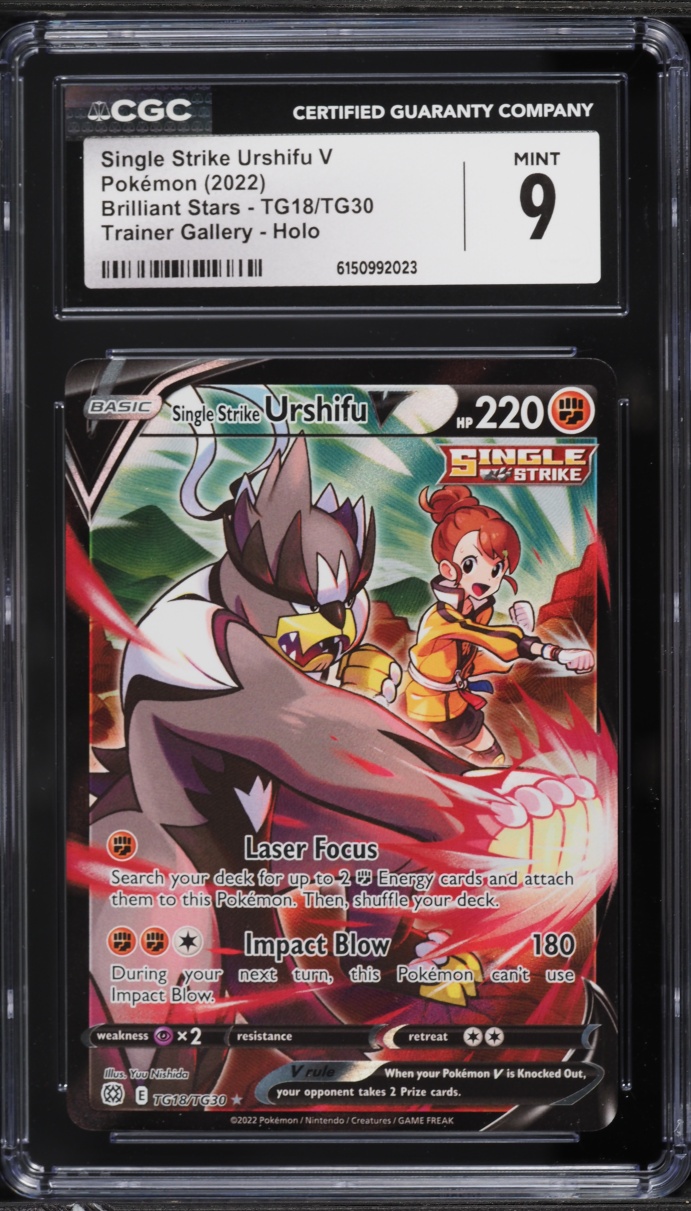 2022 Pokemon Sword & Shield Brilliant Stars CHR Single Strike Urshifu V #TG18 CGC 9 MINT