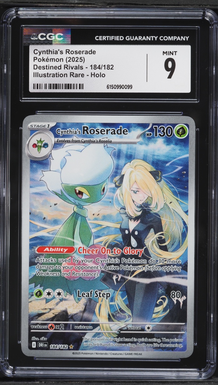 2025 Pokemon Scarlet & Violet Destined Rivals IR Cynthia's Roserade #184 CGC 9 MINT