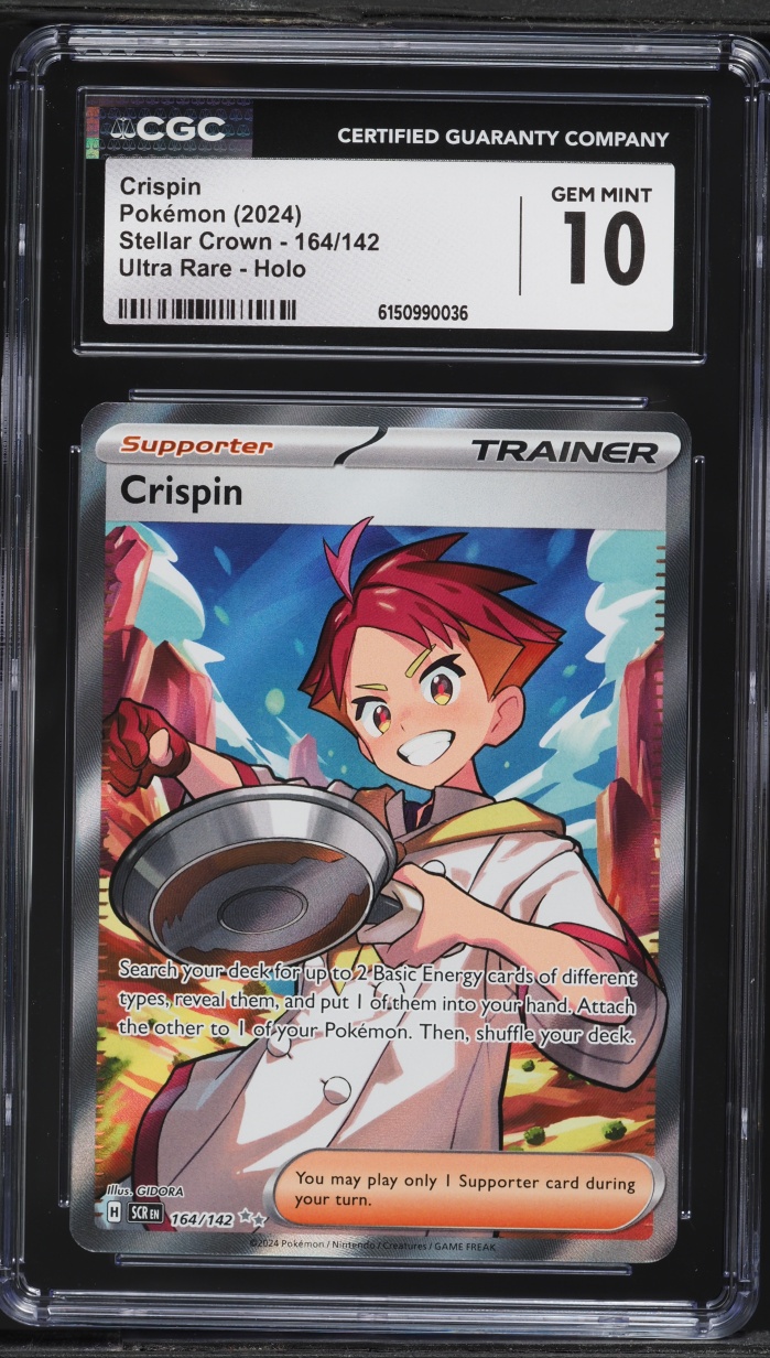 2024 Pokemon Scarlet & Violet Stellar Crown Full Art Crispin #164 CGC 10 GEM MINT