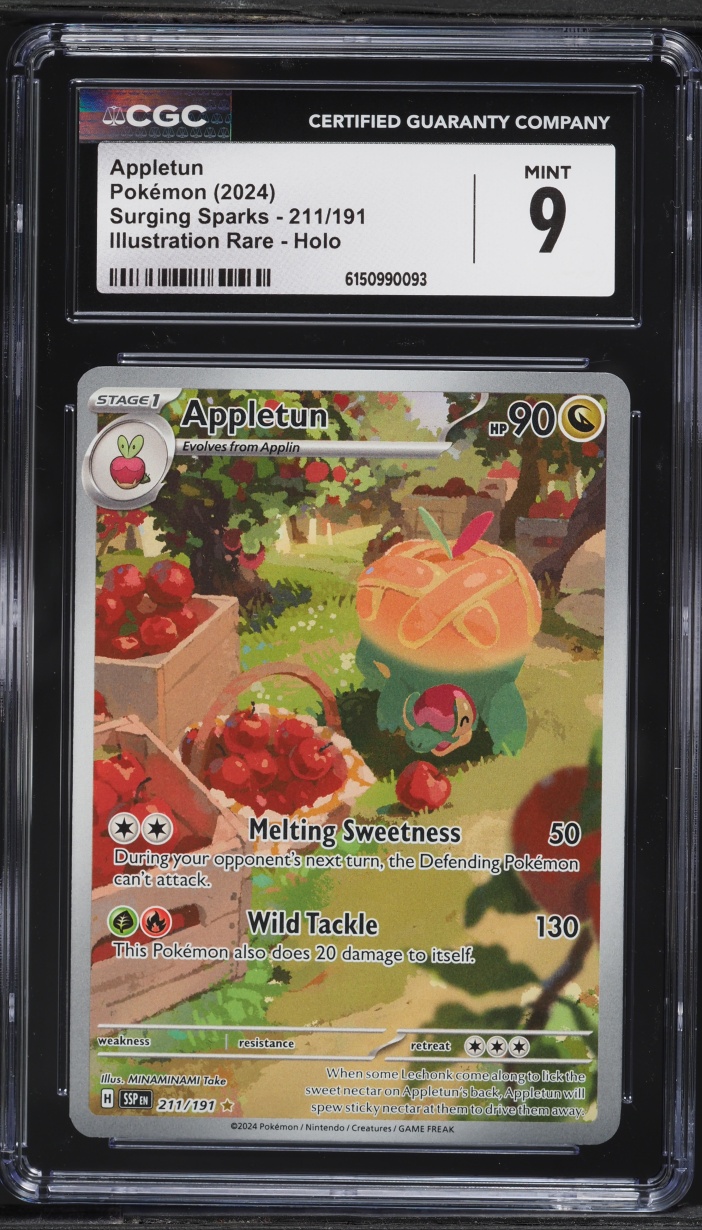 2024 Pokemon Scarlet & Violet Surging Sparks IR Appletun #211 CGC 9 MINT