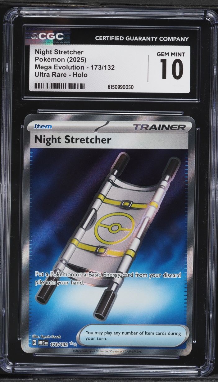 2025 Pokemon Mega Evolution Full Art Night Stretcher #173 CGC 10 GEM MINT