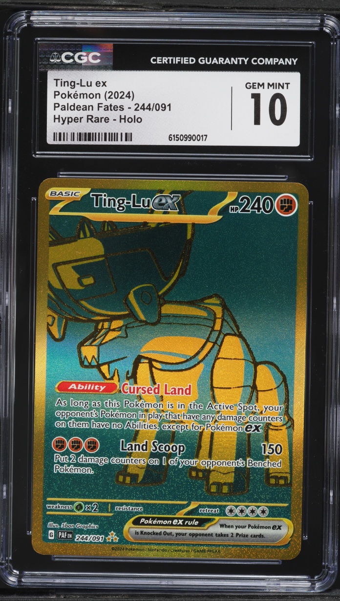 2024 Pokemon Scarlet & Violet Paldean Fates Gold Rare Ting-Lu EX #244 CGC 10 GEM MINT