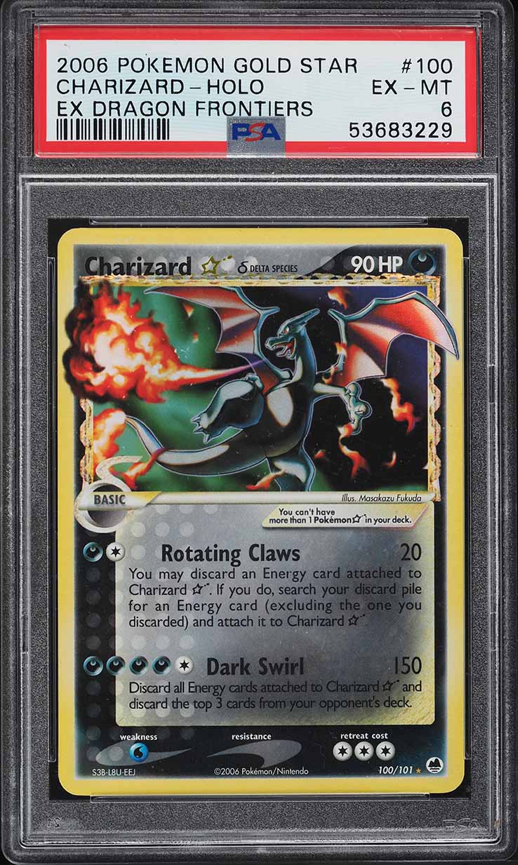 2003 Pokemon EX Dragon Frontiers Holo Charizard Gold Star #100 PSA 6 EXMT