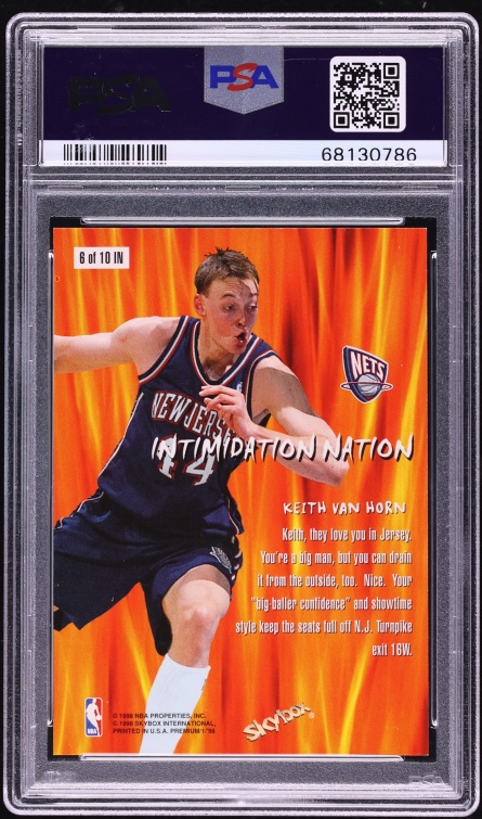 1998 Skybox Premium Intimidation Nation Keith Van Horn #6 PSA 9 MINT - Photo 2