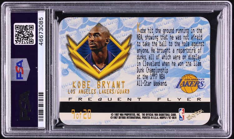1997 Hoops Frequent Flyer Club Kobe Bryant #9 PSA 9 MINT - Photo 2