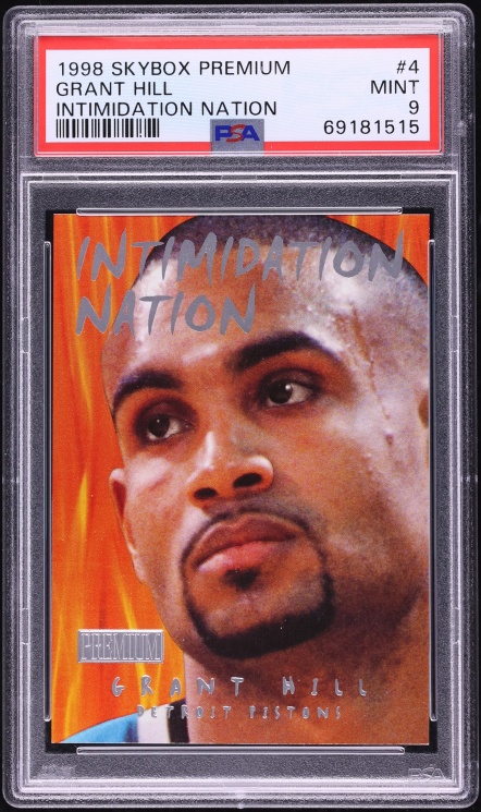 1998 Skybox Premium Intimidation Nation Grant Hill #4 PSA 9 MINT - Photo 1